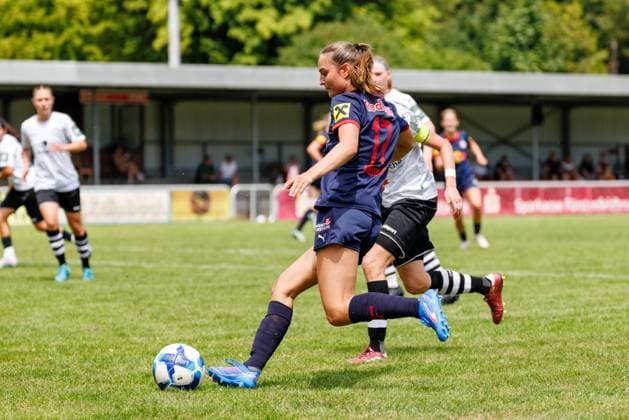Tina Krassnig 17, FC Red Bull Salzburg at the match FFC Wacker München v FC Red Bull Salzburg, Soccer, Women, Regionalliga Süd, 2025 2026, Test match on 19 07 2025 in Fürstenfeldbruck, Stadion a d Klosterstraße Bayern Germany