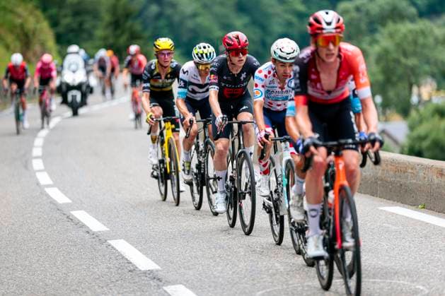 Tour de France 2025 Stage 14 LUCHON SUPERBAGNERES, FRANCE - JULY 19 : Rider of Tudor Pro Cycling Team in action during stage 14 of the 112th edition of Tour de France an UCI World Tour 2.UWT cycling road race stage for Men Elite of 183 km with start in Pau and finish in Luchon Superbagneres on July 19, 2025 in Luchon Superbagneres, France, 19 07 2025 ( Motordriver Kenny Verfaillie - Luchon Superbagneres France  Copyright: xLucaxBettinix