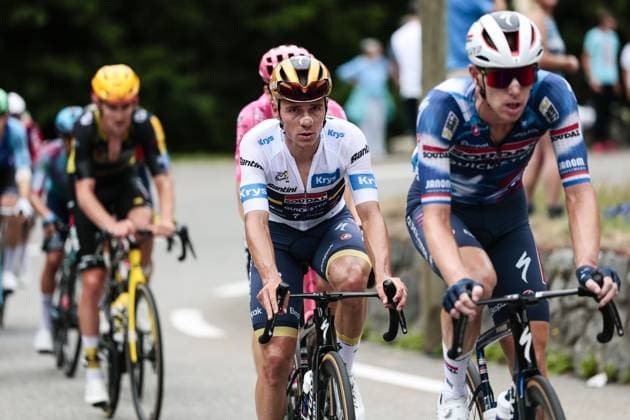 Belgian Remco Evenepoel of Soudal Quick-Step pictured in action during stage 14 of the 2025 Tour de France cycling race, from Pau to Luchon-Superbagneres (183 km), on Saturday 19 July 2025 in France. The 112th edition of the Tour de France starts on Saturday 5 July in Lille, France, and will finish in Paris, France on the 27th of July. POOLxLUCAxBETTINI  x129560816x