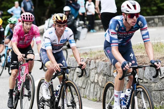 Belgian Remco Evenepoel of Soudal Quick-Step pictured in action during stage 14 of the 2025 Tour de France cycling race, from Pau to Luchon-Superbagneres (183 km), on Saturday 19 July 2025 in France. The 112th edition of the Tour de France starts on Saturday 5 July in Lille, France, and will finish in Paris, France on the 27th of July. POOLxLUCAxBETTINI  x129560835x