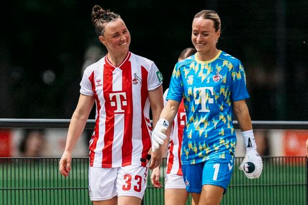 Test match 1 FC Köln OH Leuven 19 07 2025 Marina Hegering 1 FC Köln, 33 and Lisa Schmitz 1 FC Köln, 1 at the test match 1 FC Köln OH Leuven Köln, Geißbockheim on 19 07 2025 Copyright: xBEAUTIFULxSPORTS Freisenx