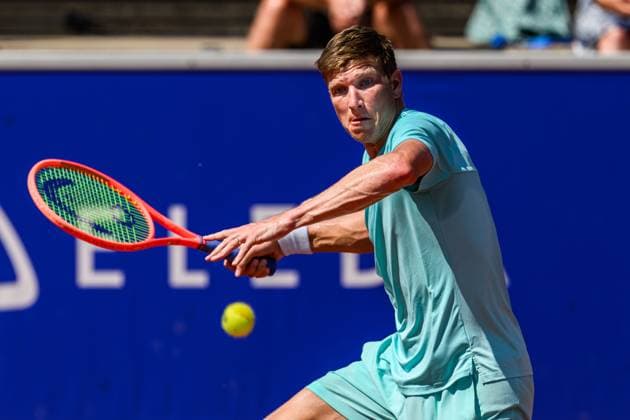250719 AndrÃ Göransson of Sweden competes in a doubles semifinal tennis match during day 7 of the Nordea Open on July 19, 2025 in Bastad Photo Mathilda Schuler BILDBYRAN kod MA MA0848 tennis atp 250 nordea open bbeng semifinal sweden sverige  Copyright: MATHILDAxSCHULER BB250719MA007