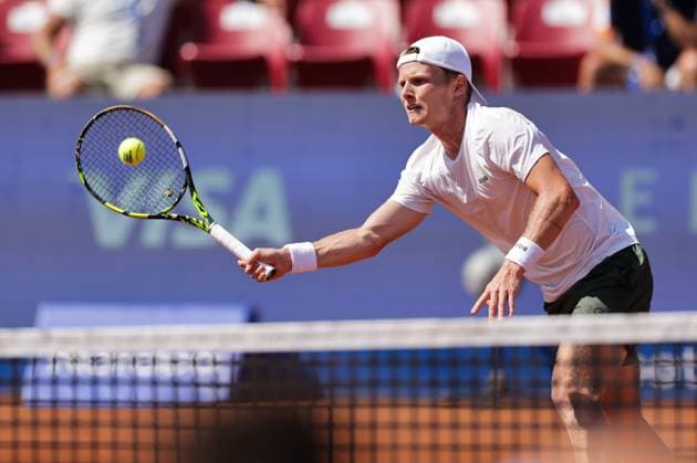 BASTAD, SWEDEN 20250719 Jesper de Jong, Netherlands, during Saturdays semifinal between Camilo Ugo Carabelli, Argentina, and Jesper de Jong, Netherlands, in the mens singles at the Nordea Open tennis tournament in Bastad BASTAD SWEDEN x9200x  Copyright: xBjörnxLarssonxRosvall TTx NORDEA OPEN 2025