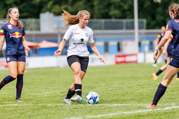 Sophie Marten 23, FFC Wacker München at the match FFC Wacker München v FC Red Bull Salzburg, Soccer, Women, Regionalliga Süd, 2025 2026, Test match on 19 07 2025 in Fürstenfeldbruck, Stadion a d Klosterstraße Bayern Germany