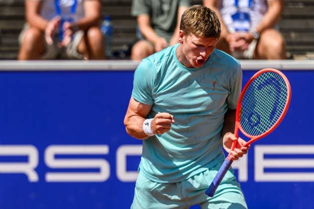 250719 AndrÃ Göransson of Sweden celebrates while competing in a doubles semifinal tennis match during day 7 of the Nordea Open on July 19, 2025 in Bastad Photo Mathilda Schuler BILDBYRAN kod MA MA0848 tennis atp 250 nordea open bbeng semifinal sweden sverige jubel  Copyright: MATHILDAxSCHULER BB250719MA020