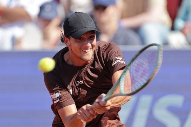BASTAD, SWEDEN 20250719 Luciano Darderi, Italy, during Saturdays mens singles semi-final at the Nordea Open tennis tournament in Bastad BASTAD SWEDEN x9200x  Copyright: xBjörnxLarssonxRosvall TTx NORDEA OPEN 2025