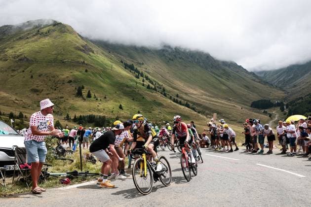 British Simon Philip Yates of Team Visma-Lease a Bike pictured in action during stage 14 of the 2025 Tour de France cycling race, from Pau to Luchon-Superbagneres (183 km), on Saturday 19 July 2025 in France. The 112th edition of the Tour de France starts on Saturday 5 July in Lille, France, and will finish in Paris, France on the 27th of July. POOLxLUCAxBETTINI  x129566224x