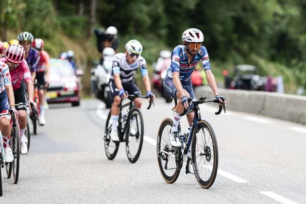 French Valentin Paret-Peintre of Soudal Quick-Step pictured in action during stage 14 of the 2025 Tour de France cycling race, from Pau to Luchon-Superbagneres (183 km), on Saturday 19 July 2025 in France. The 112th edition of the Tour de France starts on Saturday 5 July in Lille, France, and will finish in Paris, France on the 27th of July. POOLxLUCAxBETTINI  x129566646x