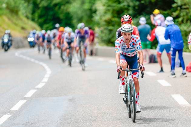 Tour de France 2025 Stage 14 LUCHON SUPERBAGNERES, FRANCE - JULY 19 : Martinez Lenny (FRA) of Bahrain - Victorious in action during stage 14 of the 112th edition of Tour de France an UCI World Tour 2.UWT cycling road race stage for Men Elite of 183 km with start in Pau and finish in Luchon Superbagneres on July 19, 2025 in Luchon Superbagneres, France, 19 07 2025 ( Motordriver Kenny Verfaillie - Luchon Superbagneres France  Copyright: xLucaxBettinix