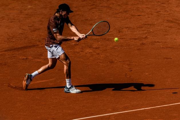 250719 Luciano Darderi of Italy competes in a singles semifinal tennis match during day 7 of the Nordea Open on July 19, 2025 in Bastad Photo Mathilda Schuler BILDBYRAN kod MA MA0848 tennis atp 250 nordea open bbeng semifinal  Copyright: MATHILDAxSCHULER BB250719MA039
