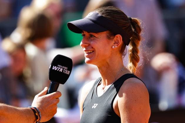 GER, Hamburg, xFSx, ATP250 Womens Tennis Tournament , MSC Hamburg Ladies Open 2025 , Semifinals ,18 07 2025 v l Anna Bondar HUN gives an interview Copyright: HMBxMedia FernandoxSoares