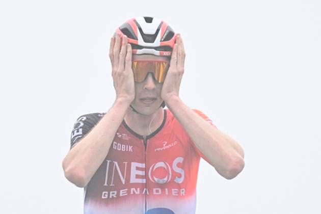 Tour de France 2025 Stage 14 LUCHON SUPERBAGNERES, FRANCE - JULY 19 : Arensman Thymen (NED) of INEOS Grenadiers celebrating his victory during stage 14 of the 112th edition of Tour de France an UCI World Tour 2.UWT cycling road race stage for Men Elite of 183 km with start in Pau and finish in Luchon Superbagneres on July 19, 2025 in Luchon Superbagneres, France, 19 07 2025 ( Motordriver Kenny Verfaillie - Luchon Superbagneres France  Copyright: xJanxDexMeuleneirx
