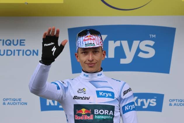 Cycling, Tour de France, 14th stage, Florian Lipowitz takes the white jersey