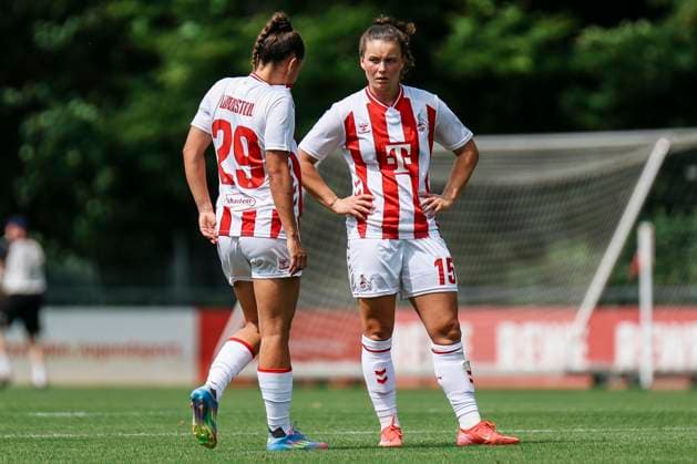Test match 1 FC Köln OH Leuven 19 07 2025 Vanessa Leimenstoll 1 FC Köln, 29 and Amelie Claire Bohnen 1 FC Köln, 15 at the test match 1 FC Köln OH Leuven Köln, Geißbockheim on 19 07 2025 Copyright: xBEAUTIFULxSPORTS Freisenx
