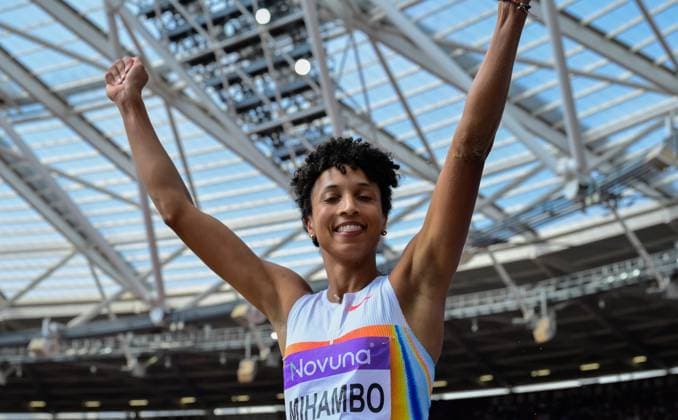 Sport Bilder des Tages London Diamond League Athletics, London, UK - 19 July 2025 Celebrations from Winner Malaika Mihambo (GER) in the Women s Long Jump during the Diamond League Athletics meeting at The London Stadium, London on 19 July 2025 ( London London Stadium London England Copyright: xAlanxStanford PPAUKx PPA-198786