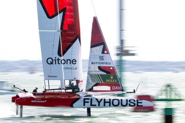 Canada Sail GP with Giles Scott as driver during the Emirates GB SailGP at Southsea, Portsmouth, UK on 19 July 2025. Copyright: xPhilxHutchinsonx 43610041