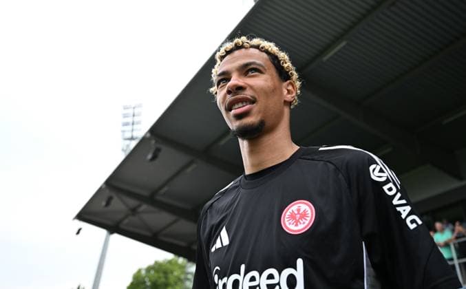 19 07 2025, xjhx, Football Test Match, FSV Frankfurt Eintracht Frankfurt v l Hugo Ekitike Eintracht Frankfurt DFL DFB REGULATIONS PROHIBIT ANY USE OF PHOTOGRAPHS as IMAGE SEQUENCES and or QUASI VIDEO Frankfurt am Main