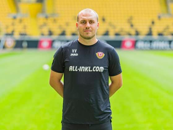 18 07 2025, xomx, Football 2 Bundesliga, Dynamo Dresden photo appointment season 2025 26, Valentin Vochatzer Heiko Scholz Dynamo Dresden 2. BL, portrait appointment 2025 2026 Dresden