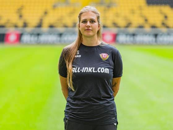 18 07 2025, xomx, Soccer 2 Bundesliga, Dynamo Dresden photo session season 2025 26, Laura Seifert Dynamo Dresden 2. BL, portrait session 2025 2026 Dresden