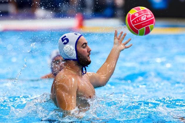 Andrei Neamtu of Romania Romania v Canada, Water polo, Wasserball Singapore 2025 World Aquatics Championships, OCBC Aquatic Centre, July 20, 2025, Singapore, Singapore.