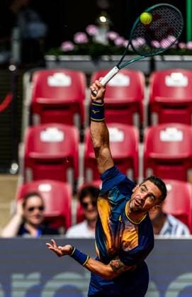 250720 Guido Andreozzi of Argentina competes in the doubles final tennis match during day 8 on July 20, 2025 in Bastad Photo Mathilda Schuler BILDBYRAN kod MA MA0849 tennis atp 250 nordea open bbeng  Copyright: MATHILDAxSCHULER BB250720MA025