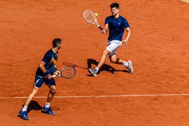 250720 Guido Andreozzi of Argentina and Sander Arends of Netherlands competes in the doubles final tennis match during day 8 on July 20, 2025 in Bastad Photo Mathilda Schuler BILDBYRAN kod MA MA0849 tennis atp 250 nordea open bbeng  Copyright: MATHILDAxSCHULER BB250720MA026