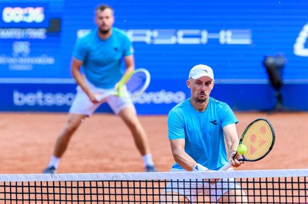 250720 Adam Pavlasek of Czech Republic and Jan Zielinski of Poland competes in the doubles final tennis match during day 8 on July 20, 2025 in Bastad Photo Mathilda Schuler BILDBYRAN kod MA MA0849 tennis atp 250 nordea open bbeng  Copyright: MATHILDAxSCHULER BB250720MA028