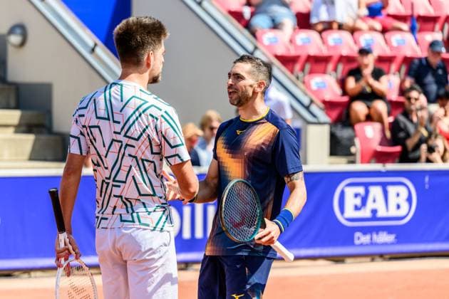 250720 Guido Andreozzi of Argentina and Sander Arends of Netherlands competes in the doubles final tennis match during day 8 on July 20, 2025 in Bastad Photo Mathilda Schuler BILDBYRAN kod MA MA0849 tennis atp 250 nordea open bbeng  Copyright: MATHILDAxSCHULER BB250720MA033