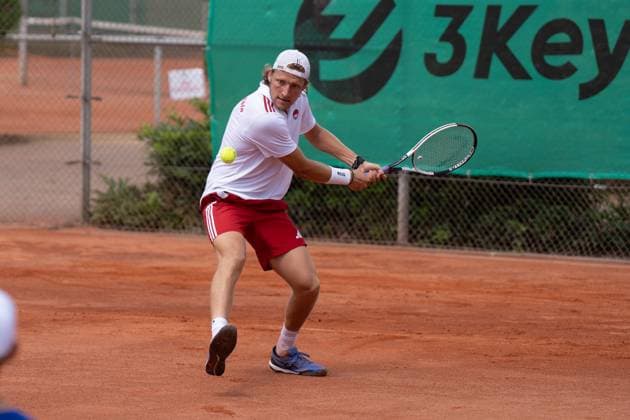 20 07 2025, xhfmx, Tennis 1 Bundesliga, FTC Palmengarten KTHC RW Koeln Jacopo Berettini Kölner THC in match against Pedro Cachin FTC Palmengarten DFL DFB REGULATIONS PROHIBIT ANY USE OF PHOTOGRAPHS as IMAGE SEQUENCES and or QUASI VIDEO Frankfurt am Main