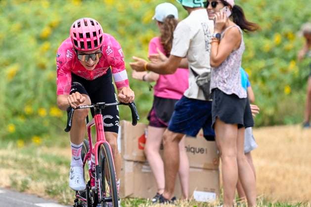 Tour de France 2025 Stage 15 CARCASSONNE, FRANCE - JULY 20 : Powless Neilson (USA) of EF Education - EasyPost alone in the escape pack during stage 15 of the 112th edition of Tour de France an UCI World Tour 2.UWT cycling road race stage for Men Elite of 169 km with start in Muret and finish in Carcassonne on July 20, 2025 in Carcassonne, France, 20 07 2025 ( Motordriver Kenny Verfaillie - Carcassonne France  Copyright: xJanxDexMeuleneirx