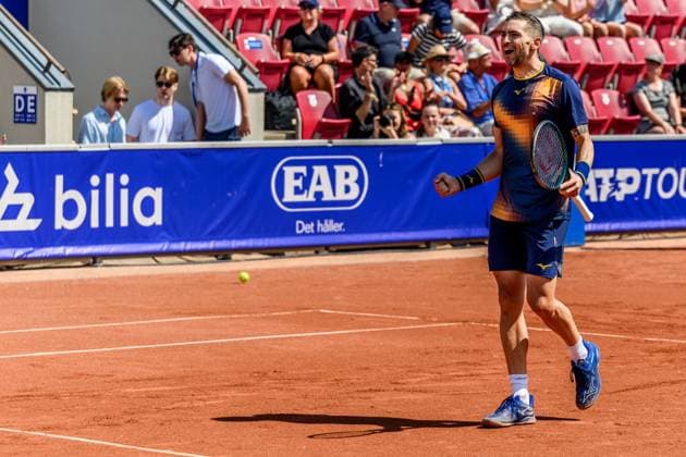 250720 Guido Andreozzi of Argentina celebrates winning in the doubles final tennis match during day 8 on July 20, 2025 in Bastad Photo Mathilda Schuler BILDBYRAN kod MA MA0849 tennis atp 250 nordea open bbeng jubel  Copyright: MATHILDAxSCHULER BB250720MA039