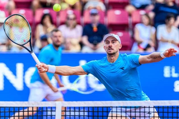 250720 Jan Zielinski of Poland competes in the doubles final tennis match during day 8 on July 20, 2025 in Bastad Photo Mathilda Schuler BILDBYRAN kod MA MA0849 tennis atp 250 nordea open bbeng  Copyright: MATHILDAxSCHULER BB250720MA051