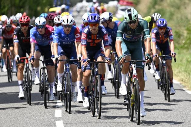 Italian Jonathan Milan of Lidl-Trek wearing the green jersey of leader in the sprint ranking pictured in action during stage 15 of the 2025 Tour de France cycling race, from Muret to Carcasonne (169 km), on Sunday 20 July 2025 in France. The 112th edition of the Tour de France starts on Saturday 5 July in Lille, France, and will finish in Paris, France on the 27th of July. POOLxJANxDExMEULENEIR  x129640128x