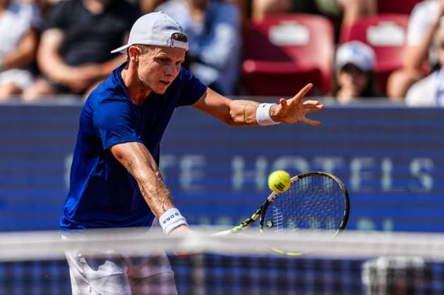 250720 Jesper de Jong of Netherlands competes in the singles final tennis match during day 8 on July 20, 2025 in Bastad Photo Mathilda Schuler BILDBYRAN kod MA MA0849 tennis atp 250 nordea open bbeng  Copyright: MATHILDAxSCHULER BB250720MA057
