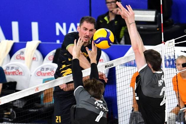 Ljubljana, Slovenia, 20th July 2024: Yevhenii Kisiliuk of Ukraine in action during the IVNL Volleyball Nations League, Week 3 match, between Ukraine and Canada at Arena Stozice, Ljubljana, Slovenia. (Natasa Kupljenik SPP) Copyright: xNatasaxKupljenikx xSPPx SPP_1024468