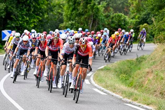 Tour de France 2025 Stage 15 CARCASSONNE, FRANCE - JULY 20 : Rider of Ineos Grenadiers during stage 15 of the 112th edition of Tour de France an UCI World Tour 2.UWT cycling road race stage for Men Elite of 169 km with start in Muret and finish in Carcassonne on July 20, 2025 in Carcassonne, France, 20 07 2025 ( Motordriver Kenny Verfaillie - Carcassonne France  Copyright: xJanxDexMeuleneirx