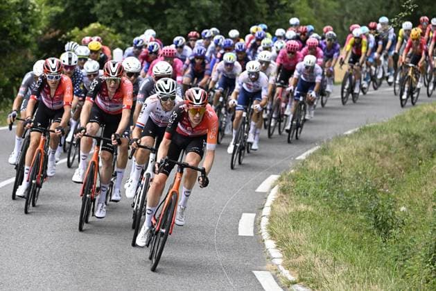 The pack of riders pictured in action during stage 15 of the 2025 Tour de France cycling race, from Muret to Carcasonne (169 km), on Sunday 20 July 2025 in France. The 112th edition of the Tour de France starts on Saturday 5 July in Lille, France, and will finish in Paris, France on the 27th of July. POOLxJANxDExMEULENEIR  x129646445x