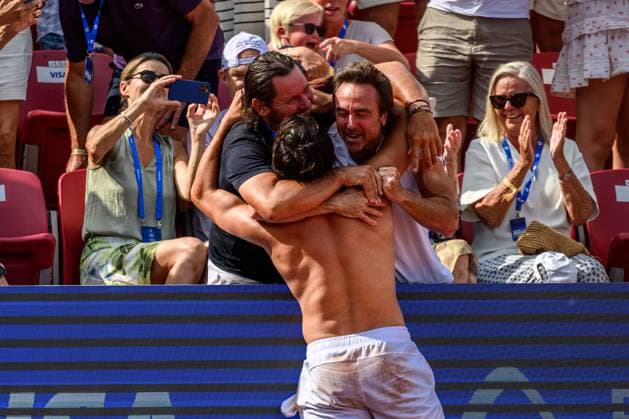 250720 Luciano Darderi of Italy celebrates after the singles final tennis match during day 8 on July 20, 2025 in Bastad Photo Mathilda Schuler BILDBYRAN kod MA MA0849 tennis atp 250 nordea open bbeng  Copyright: MATHILDAxSCHULER BB250720MA066