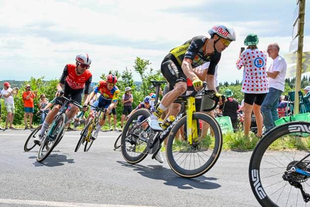 Tour de France 2025 Stage 15 CARCASSONNE, FRANCE - JULY 20 : Van Aert Wout (BEL) of Team Visma Lease a Bike in action during stage 15 of the 112th edition of Tour de France an UCI World Tour 2.UWT cycling road race stage for Men Elite of 169 km with start in Muret and finish in Carcassonne on July 20, 2025 in Carcassonne, France, 20 07 2025 ( Motordriver Kenny Verfaillie - Carcassonne France  Copyright: xJanxDexMeuleneirx