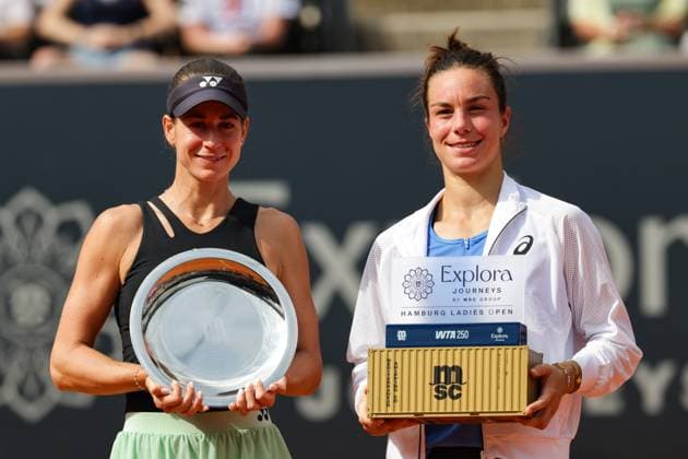 GER, Hamburg, xFSx, ATP250 Womens Tennis Tournament , MSC Hamburg Ladies Open 2025 , Final , 20 07 2025 f l Anna Bondar HUN and Lois Boisson FRA Copyright: HMBxMedia FernandoxSoares