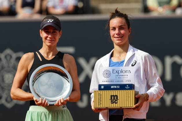 GER, Hamburg, xFSx, ATP250 Womens Tennis Tournament , MSC Hamburg Ladies Open 2025 , Final , 20 07 2025 f l Anna Bondar HUN and Lois Boisson FRA Copyright: HMBxMedia FernandoxSoares