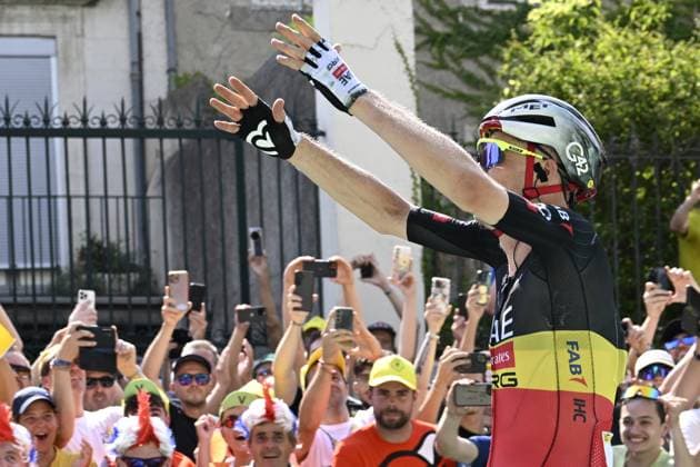 Belgian Tim Wellens of UAE Team Emirates and pictured winning the stage 15 of the 2025 Tour de France cycling race, from Muret to Carcasonne (169 km), on Sunday 20 July 2025 in France. The 112th edition of the Tour de France starts on Saturday 5 July in Lille, France, and will finish in Paris, France on the 27th of July. JASPERxJACOBS  x129658447x