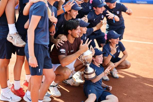Luciano Darderi, Italy, wins Sunday s men s singles final against Jesper de Jong, Netherlands, during the Nordea Open tennis tournament in Bastad, , Sweden on July 20 2025 BASTAD SWEDEN x9200x  Copyright: xBjörnxLarssonxRosvall TTx NORDEA OPEN 2025 FINAL SINGLES