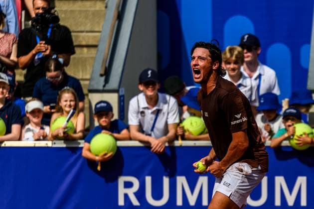 250720 Luciano Darderi of Italy celebrates winning in the singles final tennis match during day 8 on July 20, 2025 in Bastad Photo Mathilda Schuler BILDBYRAN kod MA MA0849 tennis atp 250 nordea open bbeng jubel  Copyright: MATHILDAxSCHULER BB250720MA084