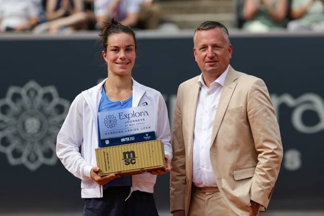 GER, Hamburg, xFSx, ATP250 Womens Tennis Tournament , MSC Hamburg Ladies Open 2025 , Final , 20 07 2025 f l Lois Boisson FRA , Nils Kahn Management of the shipping company MSC Germany Copyright: HMBxMedia FernandoxSoares