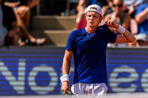 250720 Jesper de Jong of Netherlands competes in the singles final tennis match during day 8 on July 20, 2025 in Bastad Photo Mathilda Schuler BILDBYRAN kod MA MA0849 tennis atp 250 nordea open bbeng  Copyright: MATHILDAxSCHULER BB250720MA095