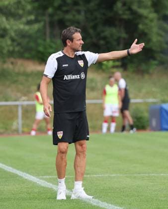 Stuttgart , Football Test Match VfB Stuttgart Women vs FC Heidenheim , Coach Heiko Gerber VfB