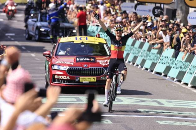 CICLISMO - Tour De France - Tour de France 2025 - Stage 15 Tim WELLENS, UAE Team Emirates - XRG, winner stage, during the Tour de France 2025, UCI WorldTour cycling event, Stage 15, Muret - Carcassonne (169,3 Km) on 20 July 2025 in Carcassonne, France during Tour de France 2025 - Stage 15, Tour De France race in France, France, July 20 2025 France France Copyright: xIPAxSport ABACAx