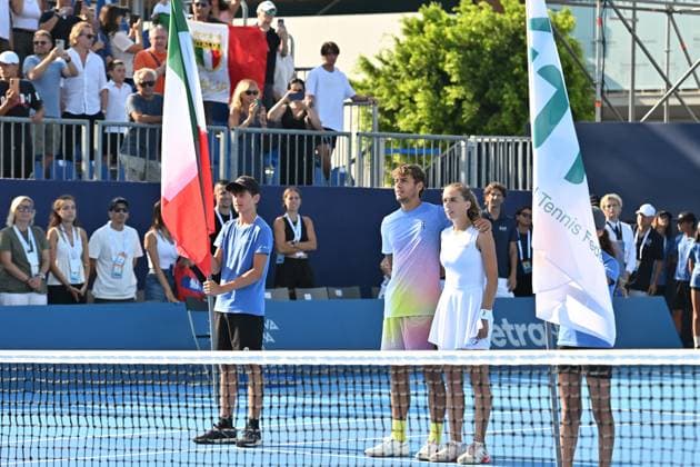 RECORD DATE NOT STATED Flavio Cobolli and Lucia Bronzetti of Italy during the Finals of Hopman Cup at Bari on July 20, 2025 in Bari,Italy Copyright: xAndreaxRositox DSC_6015