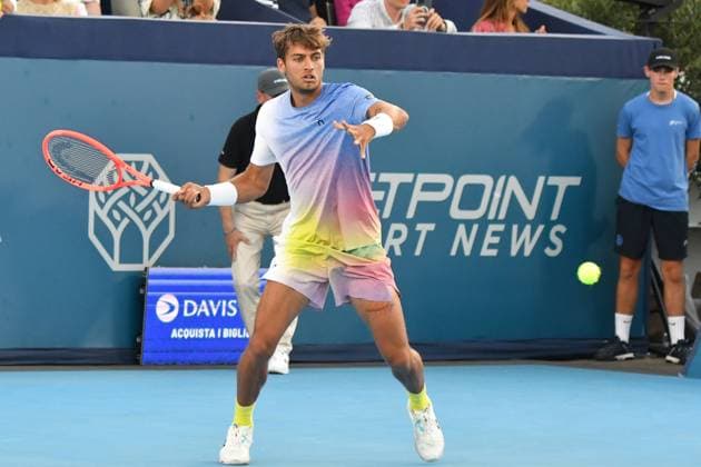 Flavio Cobolli of Italy during the Finals of Hopman Cup at Bari on July 20, 2025 in Bari,Italy Copyright: xAndreaxRositox DSC_2612